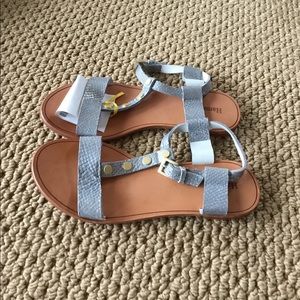 Hammitt leather pewter sandals. Sz 8 Great Cond